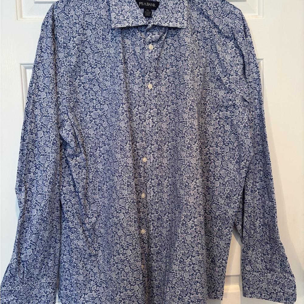 Jos. A. Bank Navy Floral Dress Shirt